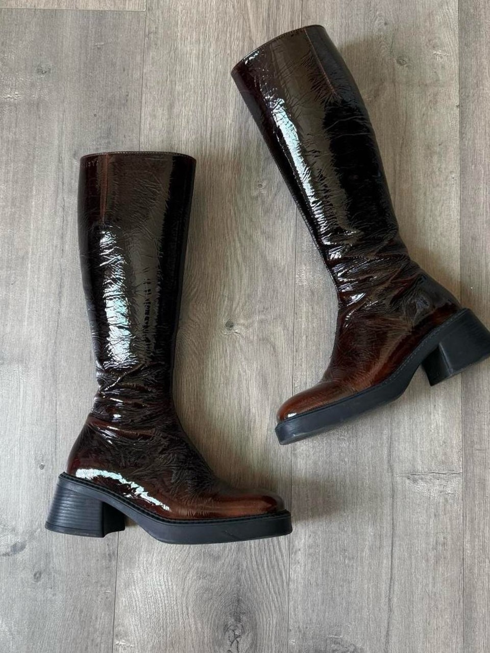 Miista Yumi Burgundy Pull Boots